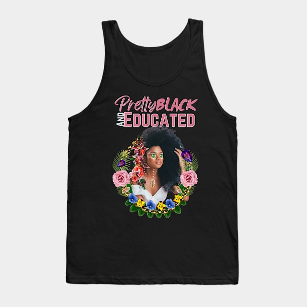 Pretty Black And Educated Melanin Queen Tank Top by Hypnotic Highs